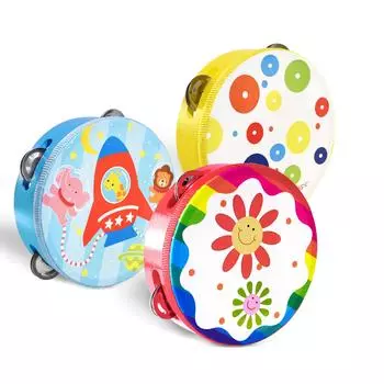 CBSKY 3 Pack Tambourine 6 дюймов Ручной барабан с металлическими джинглами Перкуссия Музыкальные джинглы Колокольчик 3 Pack