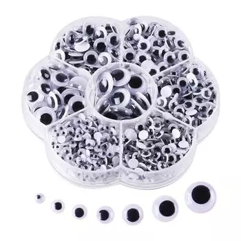 CCINEE Движущиеся глаза Движущиеся глаза Детали глаз Кукольные глаза Вставка Тип Набор из 885 Ультра Маленькие S 4 мм/5 мм/6 мм/7 мм/8 мм/10 м/12 мм (Супер Тип)