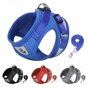 CDDMPET шлейка и поводок для собак, комплект для тренировок на открытом воздухе, шлейки для прогулок, защитный спортивный жилет для щенков, шлейка для домашних животных для маленьких собак и кошек XS