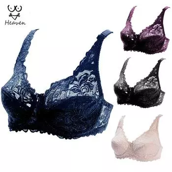 CDE большой размер женский бюстгальтер без косточек ультратонкий бюстгальтер из чистого хлопка ажурное нижнее белье сексуальное кружево плюс размер 75C небесно-голубой