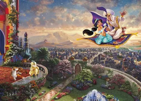 Ceaco Disney Thomas Kinkade Aladdin 1000 Piece Puzzle - - - -