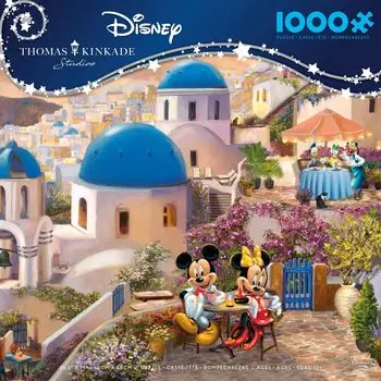 Ceaco Disney Thomas Kinkade Greek Mickey Minnie 1000 Piece Jigsaw Puzzle - - - & -