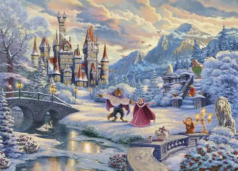 Ceaco Disney Thomas Kinkade Красавица и Чудовище Зимнее очарование 1000 элементов пазл - - - -