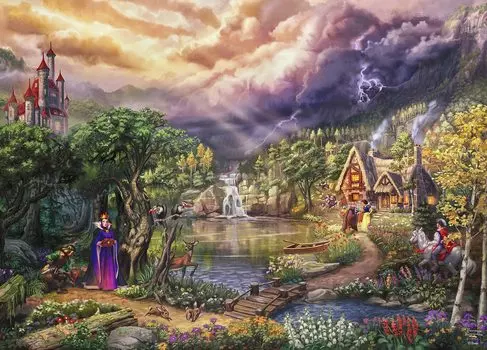 Ceaco Thomas Kinkade Disney Dreams The Evil Queen 1000 Piece Jigsaw Puzzle - - -