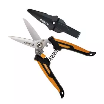 CEERAYZ 200mm Multipurpose Made with 420 Japanese Stainless Scissors for and with Protective Sheath Heavy-Duty Scissors, Steel, Industrial/All-Purpose