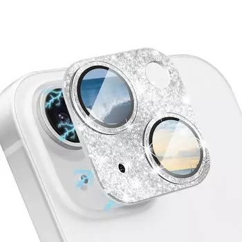 CeiBand Rhinestone Camera Совместимость с iPhone 15 Объектив Камера Окантовка из алюминиевого сплава Закаленный блестящий объектив Защитный корпус Высокая передержка в целом