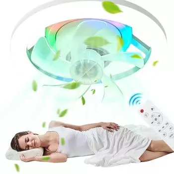 Ceiling Fan LED Lamp with E27 Base 3 Speed LED Bulb Ceiling Fan Silent Chandelier Ceiling Fan Remote Control for Bedroom Kitchen