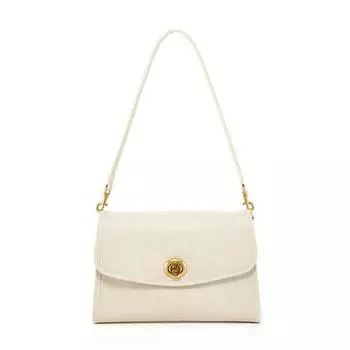 Ceirihe White Women s Crossbody Shoulder Bag 2025 New Arrival Cowhide Small Square Bag Fashion Fancy Underarm Bag Beige White