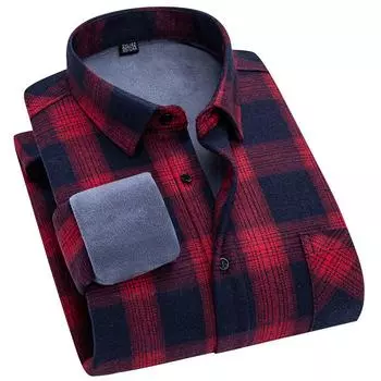 Цельная бархатная клетчатая теплая рубашка с длинными рукавами для мужчин на осень и зиму, новая мужская бархатная утолщенная теплая рубашка L
