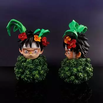 Цельная большая голова, версия Q, трава, детство, Луффи, фигурки героев, модель куклы, игрушки, коллекционные настольные украшения, детские рождественские подарки