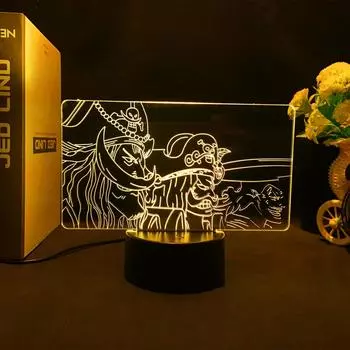 Цельная фигурка аниме «Пираты Роджера» Gol·D·Roger 3d ночник для домашнего декора, светодиодная прикроватная лампа, мультяшные украшения