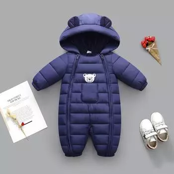 Цельная хлопковая куртка с принтом Baby Winter Bear 90