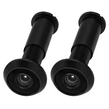 Цельная латунь 2 шт. 14 мм Дверной глазок 180 градусов Широкоугольный HD Оптическое стекло Объектив Сверхпрочный Конфиденциальность Безопасность Универсальный чёрный