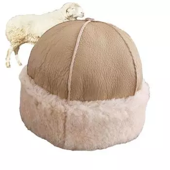 Цельная меховая шапка ручной работы из овчины, которую хозяин дома использовал для защиты от холода и ветра зимой, а также теплые бархатные наушники one size чёрный