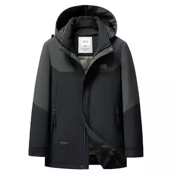 Цельная мужская куртка-пуховик из трех частей со съемным гусиным пухом, осенне-зимняя куртка на гусином пуху, теплая куртка для активного отдыха M темно-синий