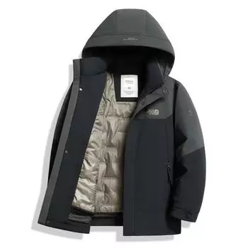 Цельная мужская куртка-пуховик из трех частей со съемным гусиным пухом, осенне-зимняя куртка на гусином пуху, теплая куртка для активного отдыха M зелёный