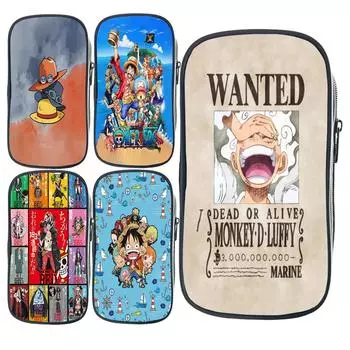Цельная сумка-карандаш Зоро Луффи Чоппер Эйс, школьные чехлы для юридических школ, кавайная сумка-держатель для канцелярских принадлежностей, чехол для ручек, школьные принадлежности для студентов 1