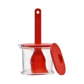 Цельная, устойчивая к высоким температурам щетка для бутылки с маслом, кухонное масло, силиконовая масляная щетка, масляный горшок, бутылка для масла, масляная щетка для барбекю красный