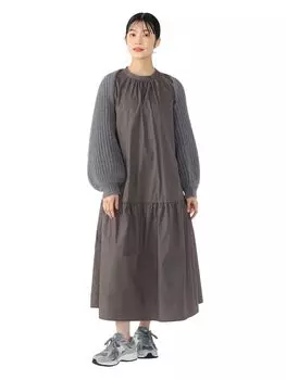 Цельное болеро x присборенное платье CHARCOAL x CHARCOAL ОДИН РАЗМЕР [Beams Heart] (Установить элемент) Женский