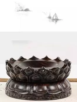 Цельное деревянное вращающееся основание из хрустального шара, сферическое приподнятое основание, шар по фен-шуй, яйцо, резная тыква, изогнутое украшение, деревянное основание