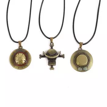 Цельное ожерелье в стиле аниме, винтажное антикварное бронзовое покрытие, кулон «Эдвард Ньюгейт, Белая Борода», ювелирные изделия для рождественских подарков as the picture-50cm