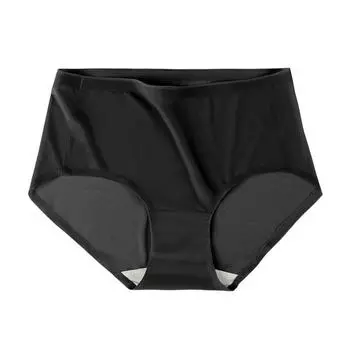 Цельное ультратонкое быстросохнущее нижнее белье из ледяного шелка, антибактериальное нижнее белье, женские треугольные брюки со средней талией L чёрный