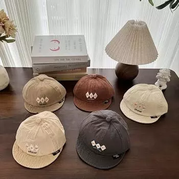 Цельнокроеная летняя детская бейсболка для маленьких мальчиков, простой стиль, корейская модная кепка с козырьком для путешествий, уличная солнцезащитная кепка для маленького мальчика 46-50cm