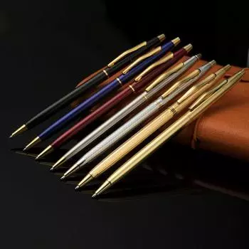 Цельнометаллическая шариковая ручка 1 мм с черными чернилами гелевая ручка для офиса и школы, канцелярские принадлежности, ручка синий