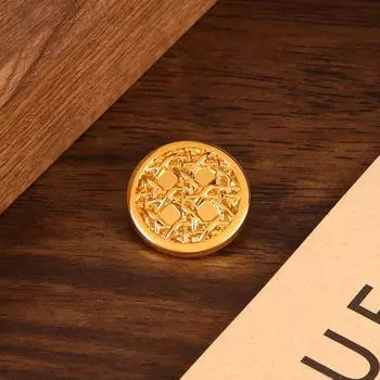 Цельнозолотые круглые пуговицы для мужской и женской одежды, пуговицы для костюмов, универсальные пальто, тренчкот, свитер, кардиган, металлические пуговицы 1 #gold * 18mm * round