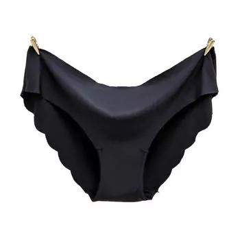 Цельные бесшовные трусики из ледяного шелка, трусы с низкой талией, сексуальное простое женское нижнее белье M белый