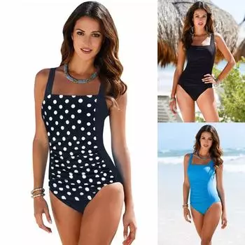 Цельные купальники Plus Fat большого размера, консервативные европейские и американские, женские купальники M чёрный