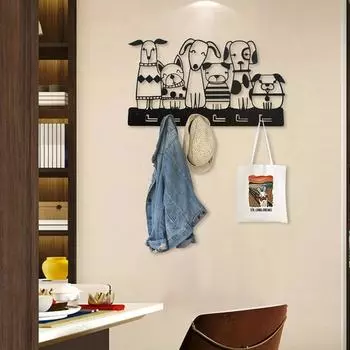 Цельные металлические крючки для ключей, устанавливаемые на стену - Креативная вешалка для животных с винтами и анкерами | Стильное настенное хранилище 33cm светло-серый