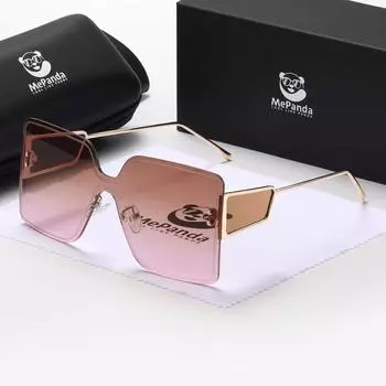 Цельные персонализированные модные солнцезащитные очки унисекс MePanda с защитой от ультрафиолета, UV400. золотисто-коричневый