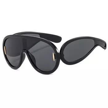 Цельные солнцезащитные очки в большой оправе. Мужские спортивные солнцезащитные очки с широкими штанинами.