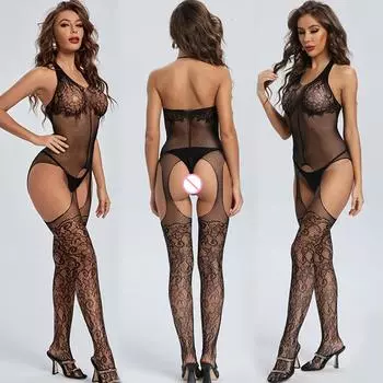 Цельные женские колготки нижнее белье сексуальная одежда сетчатое прозрачное нижнее белье женское сексуальное боди эротические чулки для всего тела One Size