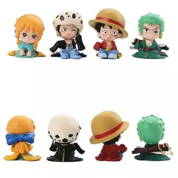 Цельный аниме-персонаж Луффи для мальчиков и девочек, декоративная игрушка для спальни, каваи, материал из ПВХ, креативная модель куклы