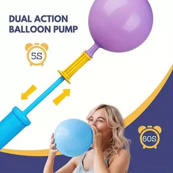 Цельный эргономичный ручной насос для воздушных шаров - двойного действия, прочный материал, идеально подходит для Хэллоуина, Рождества, Дня святого Валентина.