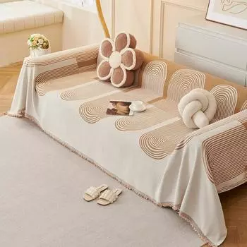 Цельный чехол для дивана из синели, тканевый чехол на четыре сезона, универсальные линии, простой современный высококачественный утолщенный чехол для дивана 180*130cm светло-зеленый