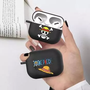 Цельный чехол для наушников в стиле японского аниме соломенная шляпа со скелетом для Apple Airpods Pro, коробка для наушников Air Pods 3, силиконовый чехол с рисунком капитана пирата for AirPods pro