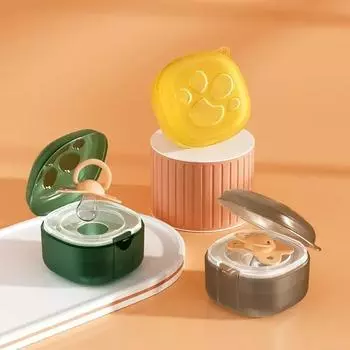 Цельный чехол для соски Kawaii, держатель для соски с мультяшной кошачьей лапой, портативный прозрачный ящик для хранения соски, аксессуары для детей жёлтый