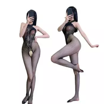 Цельный чулок в сеточку, боди, искушение, женский комбинезон, сексуальное нижнее белье, женские чулки для порнозвезд, использование S