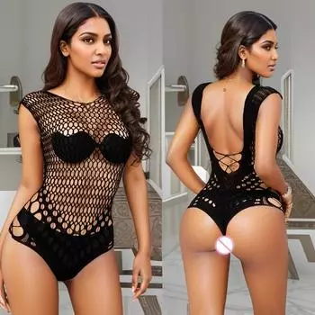 Цельный горячий сетчатый боди-костюм для женщин, прозрачный, эротический, сексуальное нижнее белье, сексуальные костюмы, эластичный сетчатый боди XXS