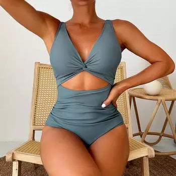 Цельный купальник, женский ажурный купальник, новый сексуальный монокини на одно плечо, боди, купальный костюм для женщин, летняя пляжная одежда M чёрный