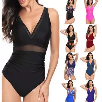 Цельный купальник, женский европейский и американский купальник-бикини, спортивное бикини S