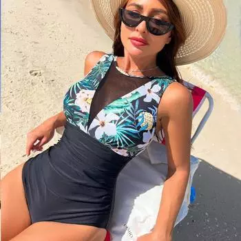 Цельный купальник, женский европейский и американский бикини, спортивный купальник, кружевное бикини S