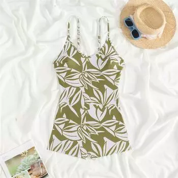 Цельный купальник женский принт купальник новый сексуальный слинг спинка монокини боди летняя пляжная одежда купальный костюм для женщин S