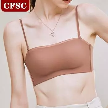 Цельный нескользящий бюстгальтер без бретелек с эффектом пуш-ап, не оставляющий следов 32/70AB чёрный