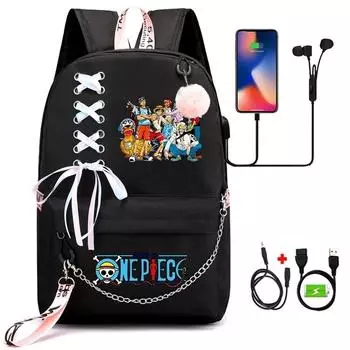 Цельный рюкзак с принтом аниме, школьная сумка, студенческий рюкзак с героями мультфильмов, уличный рюкзак, детский рюкзак для мальчиков и девочек