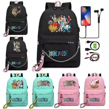 Цельный рюкзак в стиле аниме, подростковый рюкзак, школьная сумка унисекс для мальчиков и девочек, рюкзак для ноутбука с мультяшным принтом, обратно в школу