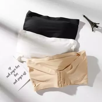 Цельный топ с бесшовными трубками, женские съемные подушечки, нижнее белье, базовый бюстгальтер без бретелек с мягкой подкладкой one size чёрный